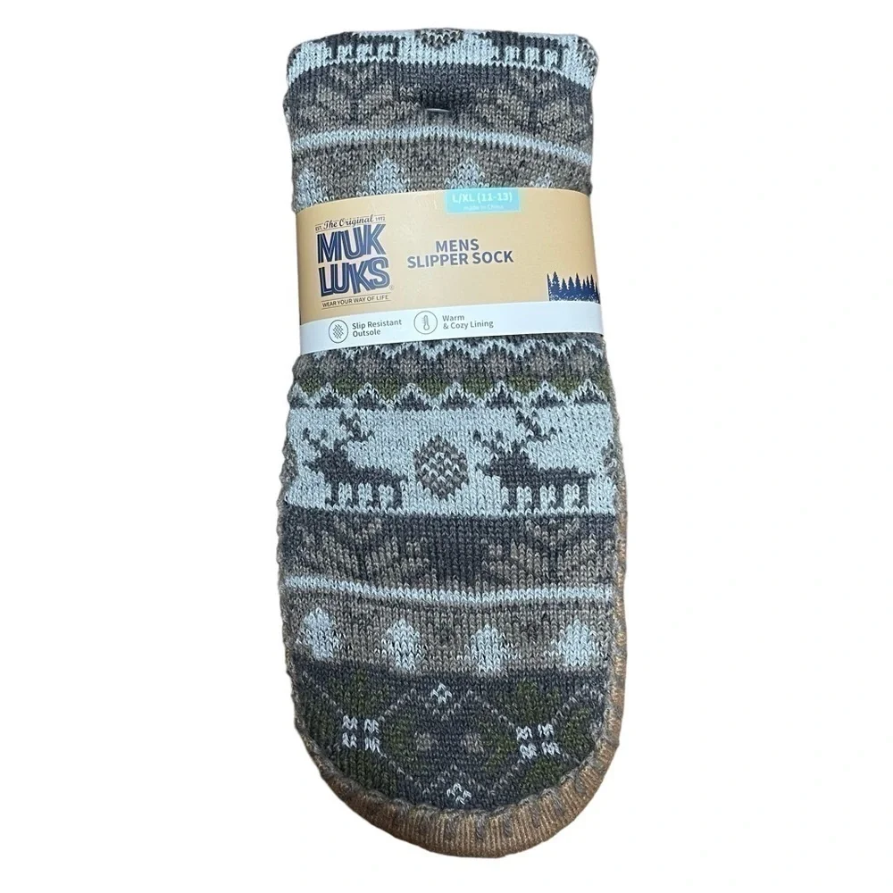 Muk Luks Men’s Slipper Socks- Size L/XL 11-13